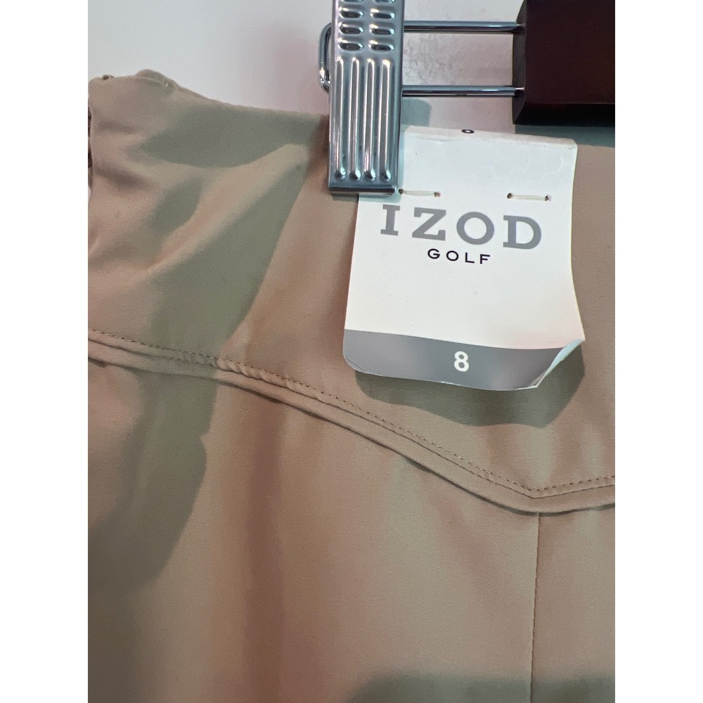 IZOD Women's Golf Pickleball Athletic Skort Sand Tan Side Zip  NWT Size 8 - Picture 4 of 9
